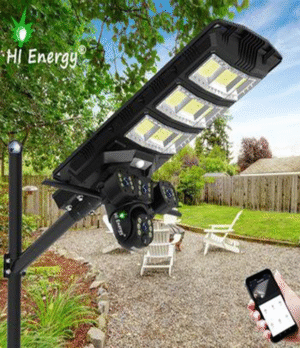 14 Lampadaire solaire avec caméra de surveillance intégrée